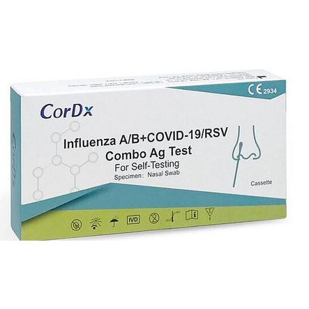 CorDx Influenza A/B + COVID -19 + RSV Viren | 4 in 1 Kombitest  – 20 Stck./Pckg.