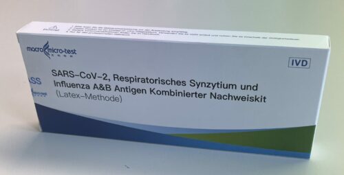 Macro Micro Test - 4 in 1 SARS-CoV 2 + RS-Viren + Influenza A+B | 20 Stück | Einzeln verpackt